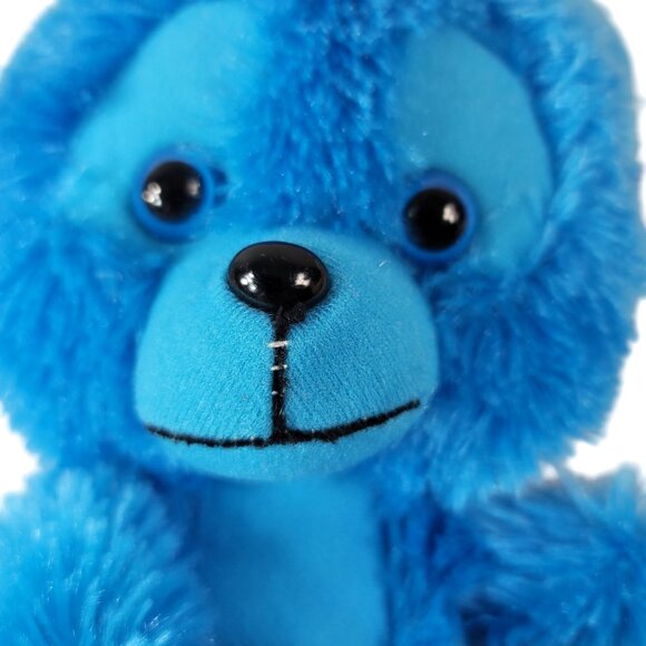 2/$15 Classic Toy Big Head Wolf Bear Plush Blue 10" Fluffy Stuffed Tag Removed - Picture 8 of 9